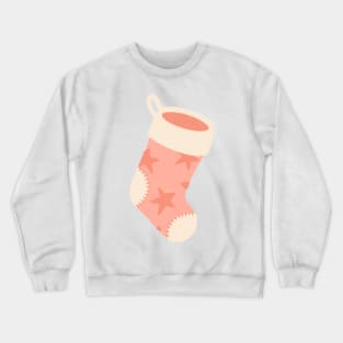 Pink Star Christmas Stocking Crewneck Sweatshirt